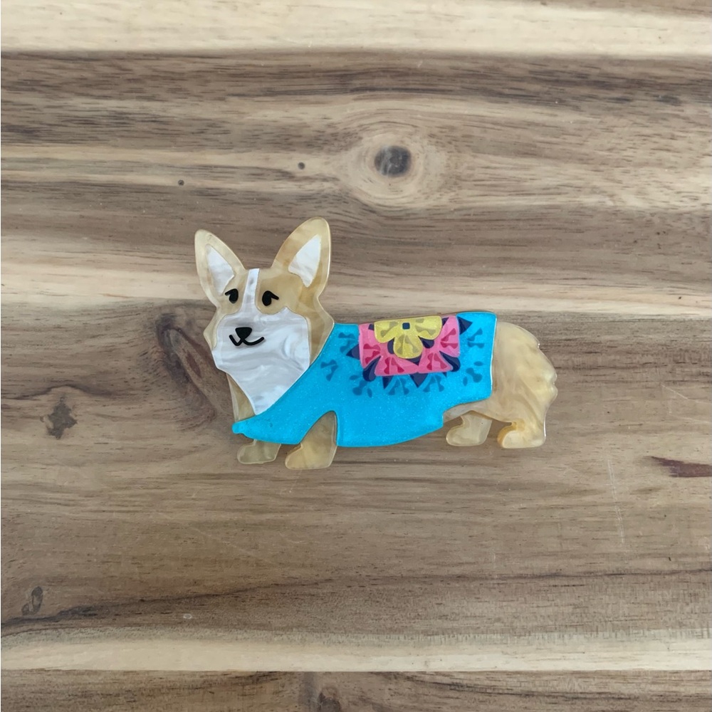 Erstwilder Charming Chaperone Brooch corgi dog pet animal Pin NWOT